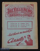 Pre-war 1938/39 Aston Villa v Grimsby Town, Div. 1 programme 24 December 1938 (Villa triple issue