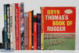 Rugby Books, Miscellaneous Selection (13): Rugby Records, Rhys; Odd Shaped Balls, Scally; Bryn