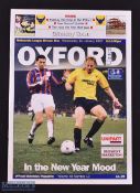 1996/97 Postponed match Oxford Utd v Grimsby Town Div. 1 programme 1 January 1997; good. (1)