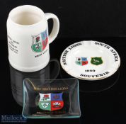 1974 & 1980 British & I Lions Souvenir Items (3): Large 13cm tall cream ceramic tankard with