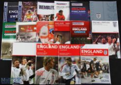 Collection of England international home match programmes to include 1999 Sweden (Euro 2000) +