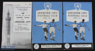 1956/57 Grimsby Town v Leicester City home (Xmas Day) programme; away at Leicester City (Boxing Day)