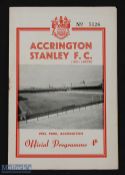 1961/62 Accrington Stanley v Hartlepools Utd Div. 4-26 December 1961 match programme (match