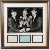 Bobby Moore Signed England 1966 World Cup Autograph Trio Display signed by Martin Peters, Bobby