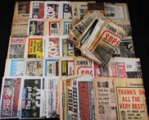 Collection of newspapers relating to Liverpool FC including big match issues for finals, s/f's