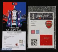 Tickets: 2020 (behind closed doors), Arsenal FC squad member team access ticket; good. (2)