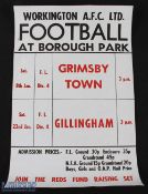 1971/72 Workington FC football match poster for forthcoming fixtures at Borough Park: 8th January