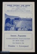 1959/60 Dundee v Liverpool football programme floodlight inauguration at Dens Park date 23 Mar,