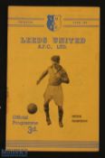 1949/50 Leeds Utd v Grimsby Town Div. 2 match programme 10 April 1950; team changes. (1)