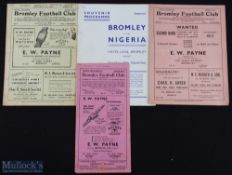 Selection of Bromley FC home friendlies 1946/47 Arnhem Vitesse 4 April 1947, 1949/50 Sportclub