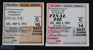 Tickets: 1973 & 1974 FAC final match tickets; fair. (2)