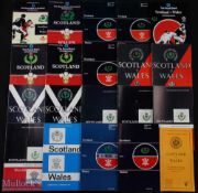 1951-1993 Scotland v Wales Rugby Programmes (20): v 1951 (shock 19-0 win), 1955-1985 inclusive &