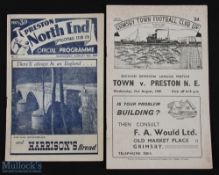 1949/50 Grimsby Town v Preston NE Div. 2 programme + return match at Preston 24 August 1949; fair