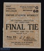 Ticket: 1946 FAC final match ticket; good. (1)