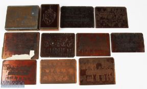 c1950 Welsh Football Teams - Cups Copper Engraved Printing Plates. a selection of 10 plates
