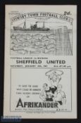 1946/47 Grimsby Town v Sheffield Utd Div. 1 match programme 18 January 1947; fair/good condition. (