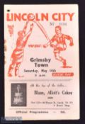 1948/49 Lincoln City v Grimsby Town Lincolnshire Cup final 14 May 1949; rusty staple removed, tiny