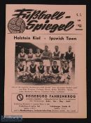 1961/62 Holstein Kiel v Ipswich Town friendly match programme; Good. (1)