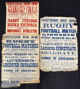 V Rare 1904 Leicestershire RU Match Posters (3): In marvellously evocative, boldly coloured printing