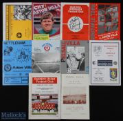 Aston Villa football programmes (10) features 58/59 G.A.I.S Gothenburg Sweden (H) and aways 83/84