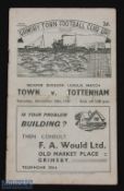 1949/50 Grimsby Town v Tottenham Hotspur Div. 2 match programme 19 November 1949; team changes +