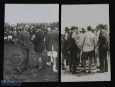 1920s/30s Future King George VI at Sport (Rugby?) Postcards (2): Named thus in handwriting to