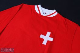 1971 Switzerland international match shirt v England 13 October 1971 in Basle, red with white cross,