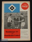 1959/60 Hamburg SV v Manchester Utd friendly match programme 12 August 1959; good. (1)