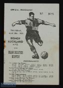 1958 Bishop Auckland v Manchester Utd official programme 30 April 1959, friendly match programme;