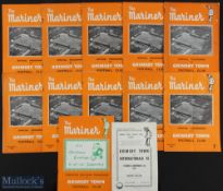 Collection of Grimsby Town 1954/55 Div. 3 (N) home match programmes to include Internationals XI (