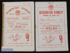 1953/54 Accrington Stanley v Carlisle Utd Div. 3 (N) 28 September 1953; v Chesterfield 3 October