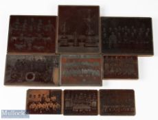 c1950 Welsh Football Teams - Cups Copper Engraved Printing Plates. a selection of 10 plates