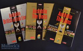 2001 British & I Lions in Australia Test Rugby Programmes (3): All three large glossy test issues