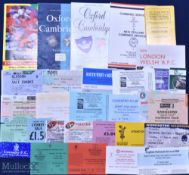 England Rugby Programmes and/or Tickets (c30): To inc Varsity Matches 1959 & 1988; S West v USA