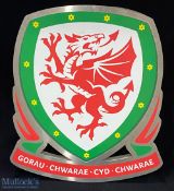 Original Wales FA Football Association Coat of Arms Crest Metal Sign - Large sign made of
