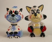 Lorna Bailey pair of cats Arnie Swartz and Tad
