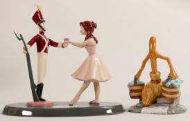 2 Royal Doulton Disney Film Classics Fantasia Figures, Buckets of Mischief FAN2 & A Flower and his