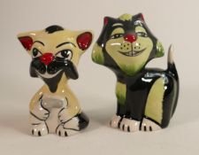 Lorna Bailey pair of cats Growler and Make my day Clint Eastwood