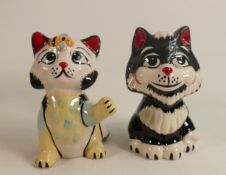 Lorna Bailey pair of cats Busy Bee and Tex