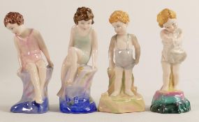 Four Royal Doulton Archives Child Figures Here a Little Child I Stand HN4428, Do You Wonder Where
