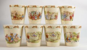 Royal Doulton Bunnykins Stratford beakers, each height 9.5cm. (8)