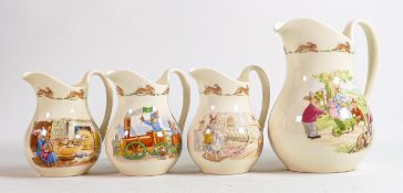 Royal Doulton Bunnykins collection of jugs, tallest 15cm. (4)