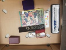 A mixed collection of items to include Costume Jewelry, cufflinks, brooches, boxed decorative