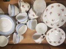 A mixed collection of items to include floral tea ware, Moorcroft Hibiscus on green ground