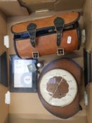 1940s Smiths Oak Cased Mantel Clock together with Taylor Elite Bowls in Carrier Case