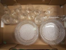 A collection of etched & pressed glassware