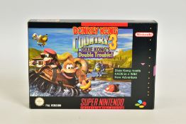 DONKEY KONG COUNTRY 3: DIXIE'S DOUBLE TROUBLE SNES GAME BOXED, final game in the original Donkey