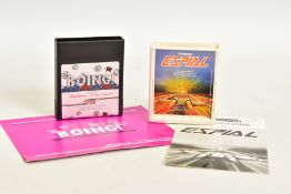 BOING! AND ESPIAL ATARI 2600 CARTRIDGES AND MANUALS, two rare Atari 2600 games developed by First