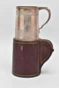 A CASED VICTORIAN ELKINGTON & CO SILVER CHRISTENING MUG OF CONICAL FORM, gilt interior, horizontal