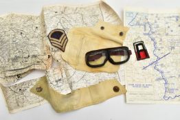 A BOX CONTAINING WW2 ERA MAPS, one copied in black and white (scan), the other colour, showing